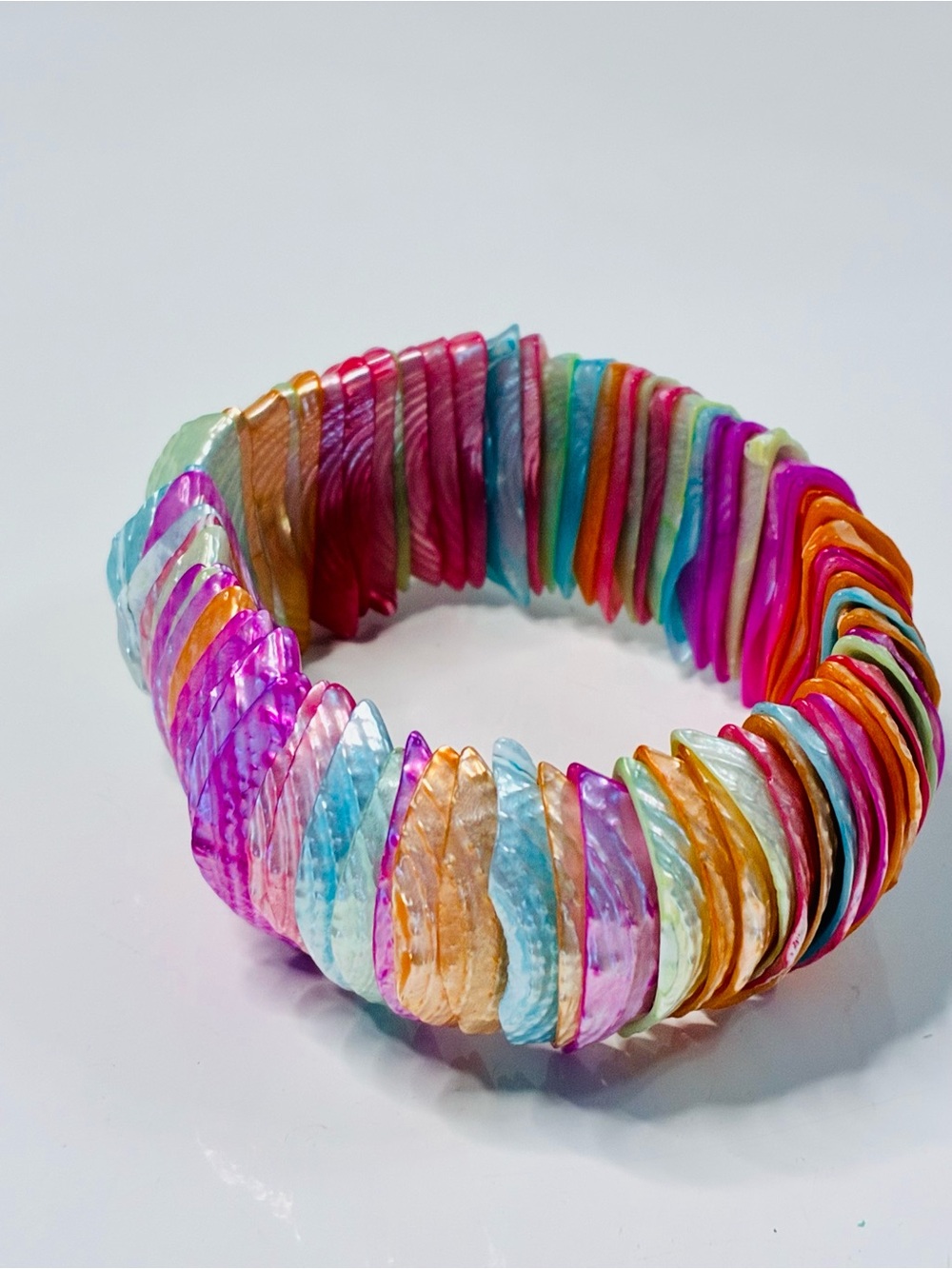 Source Unknown Multicolor Shell Disk Stretch Bracelet - Picture 8 of 16